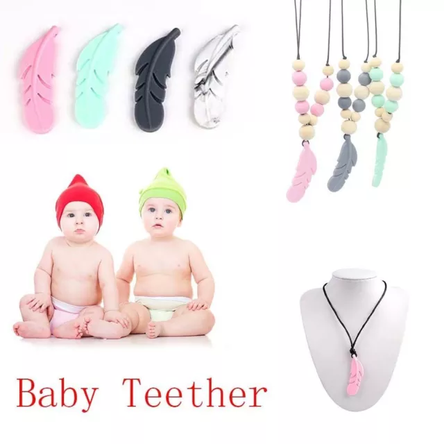 Soother Silicone Necklace Making Feather Pendant Baby Pacifier Baby Teether