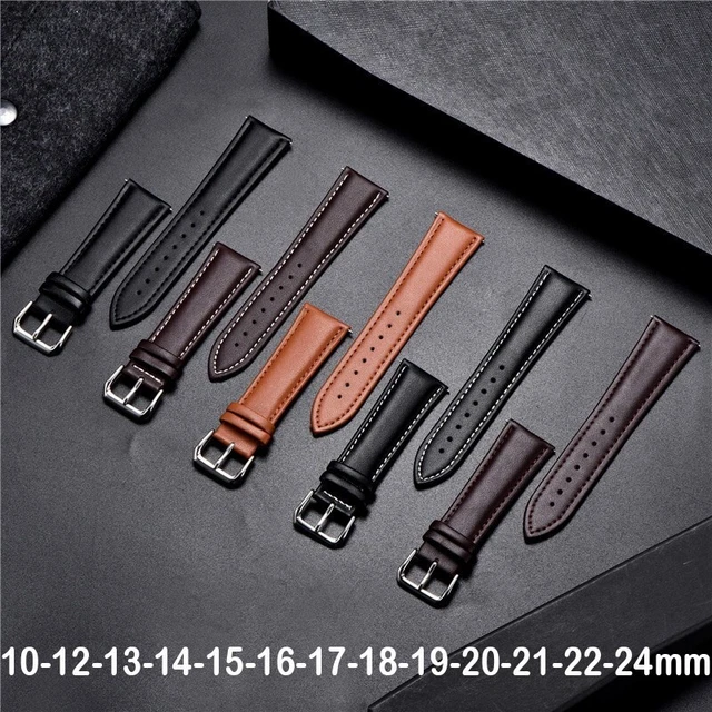 Bracelet De Montre Poiray En Cuir Lézard Marron - Largeur 15 Mm, Longueur 124 Mm
