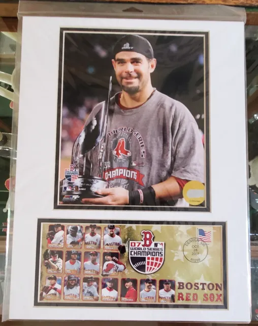 MIKE LOWELL 2007 World Series MVP Boston Red Sox USPS Catchet Cover Matted
