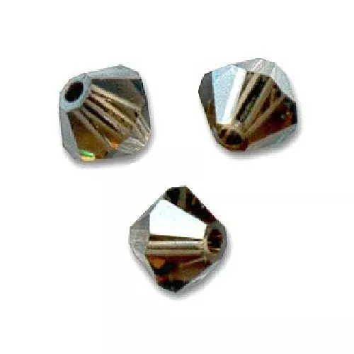 20 Toupies 4mm Cristal Swarovski - SMOKY QUARTZ SATIN