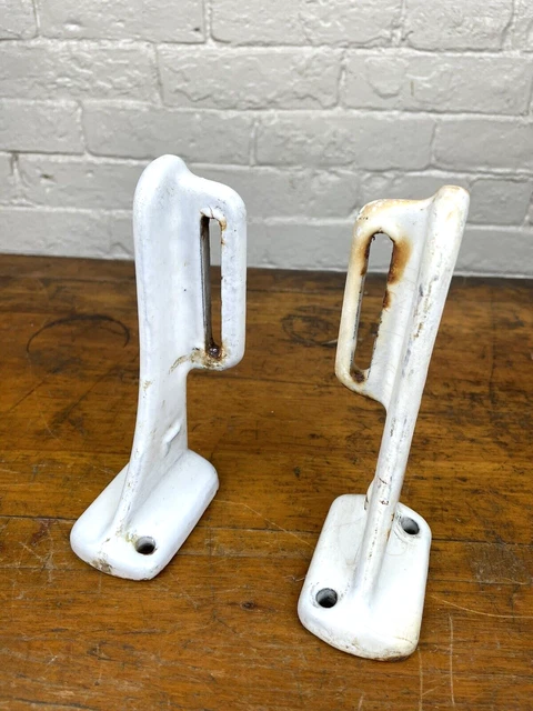 C.1925 Cast Iron Enamel Shelf Brackets ~ Bathroom, Laundry Room, RePurpose