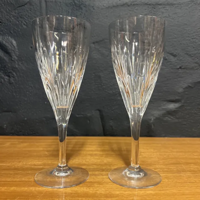 Pair of Stuart Crystal  Salisbury Lichfield Wine Glasses Signed B183