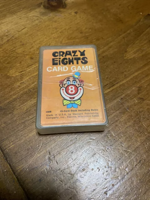 Vintage Whitman Crazy Eights Card Game #4115 Printed USA Yellow