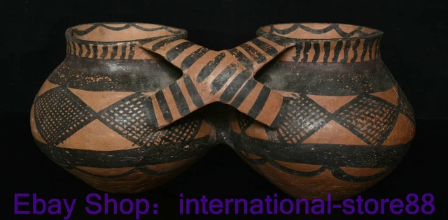 12& OLD CHINA Neolithic Majia Kiln Culture Pottery Pattern Conjoined ...