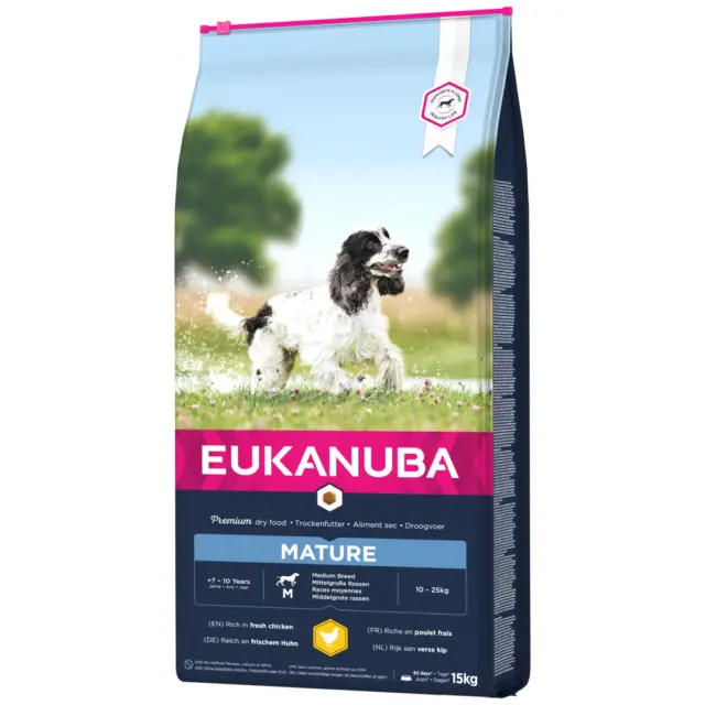 EUKANUBA POULET MATURE POUR CHIENS DE RACE MOYENNE 15 kg