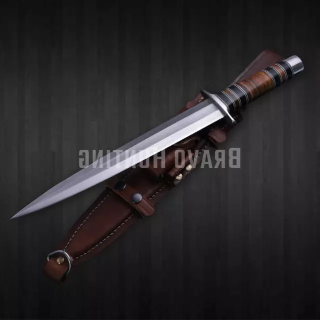 17” ARKANSAS TOOTHPICK Custom Handmade D2 Steel Hunting DAGGER KNIFE With Sheath 3