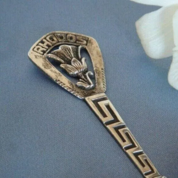 Vintage Silver Spoon Collectors From Rhodos Engraved Details Souvenir Collection