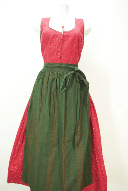 Dirndl affascinante Lisa's Landhaus rosso con cucitura viennese con grembiule taglia 42