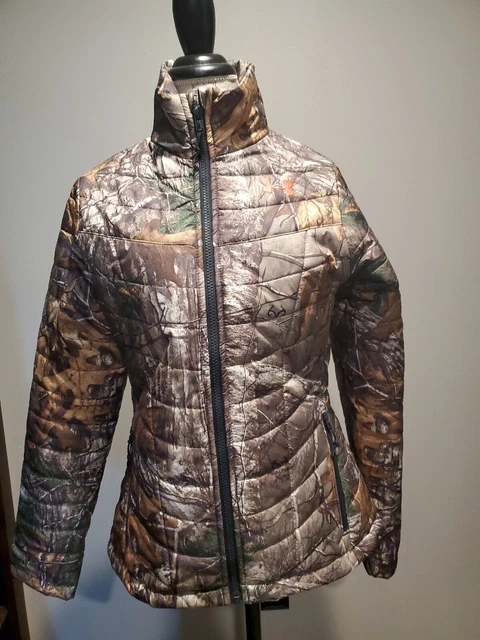 Under Armour Womens S Realtree Camo Pink Logo Full Zip Lightweight Puffer Jacket