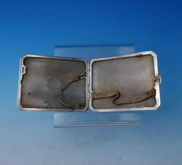 Austrian .750 Silver Card Case Engine Turned with Blue and White Enamel (#2796) 3