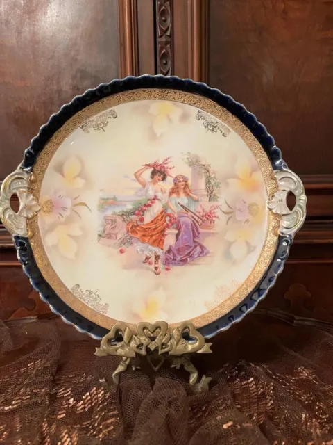 Antique Beautiful Collectible Plate with handled.Made in Germany