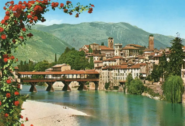 cartolina ITALIA VICENZA BASSANO DEL GRAPPA PONTE DEGLI ALPINI ITALY postcard