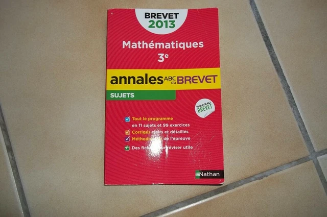 ANNALES BREVET DES colleges 2013 - mathématiques - nathan EUR 1,30