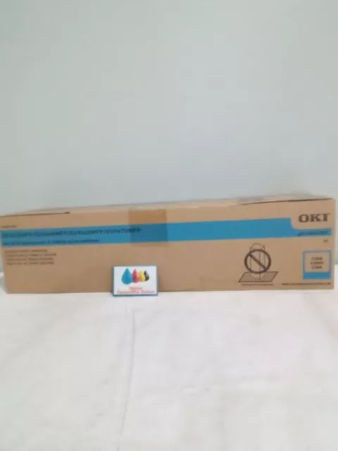 Oki 44947307 Cyan Toner Cartridge, 26800 Yield, Type D2