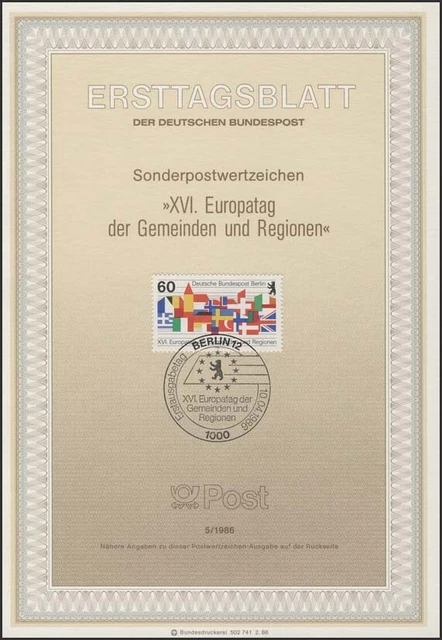 ETB 05/1986 Europatag, Flaggen