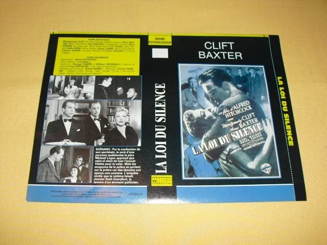 JAQUETTE VHS La Loi du silence (I Confess) Alfred Hitchcock Montgomery Clift