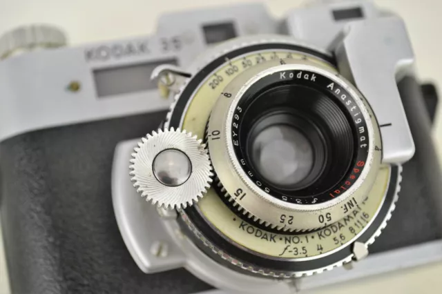 Vintage Retro Classic Rangefinder Camera KODAK 35 ~ nice glass ~