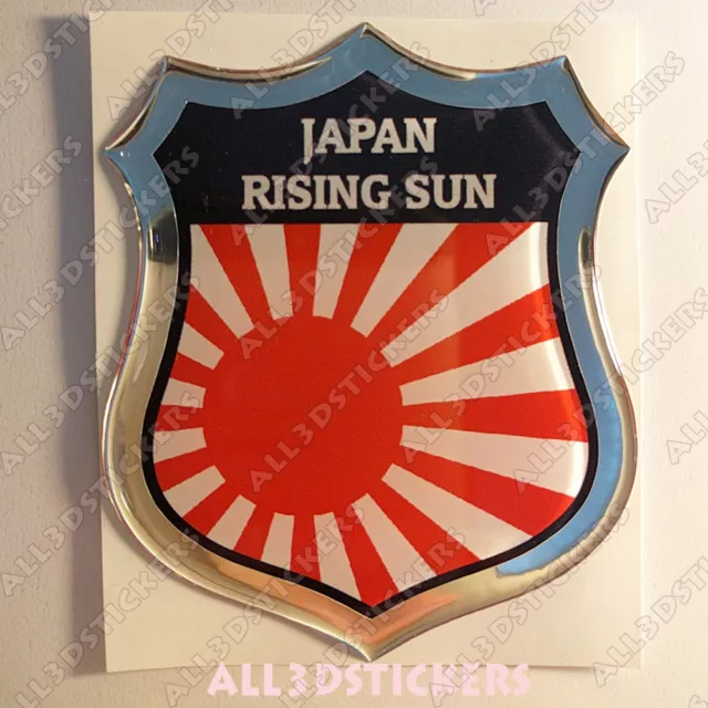 Pegatina Emblema 3D Relieve Bandera Japon Sol Naciente Adhesivos Banderas