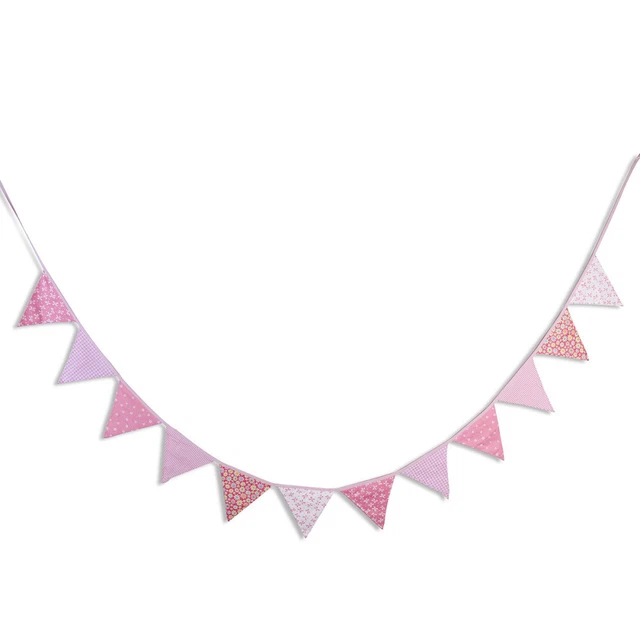 Ghirlanda Di Bandierine Multicolore In Tessuto - 12m Con 42 Bandiere Per Feste, Compleanni, Matrimoni - Foto 12