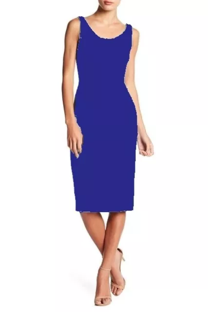 Betsey Johnson Scuba Crepe Sleeveless Midi Dress - Royal Blue - NWT 6