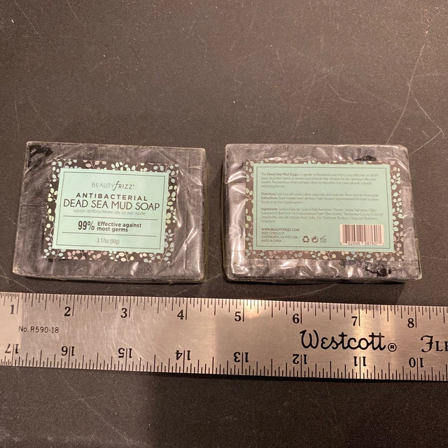 Set of 2 - BEAUTY FRIZZ ANTIBACTERIAL DEAD SEA MUD SOAP - 3.17 Oz/90 g - Sealed