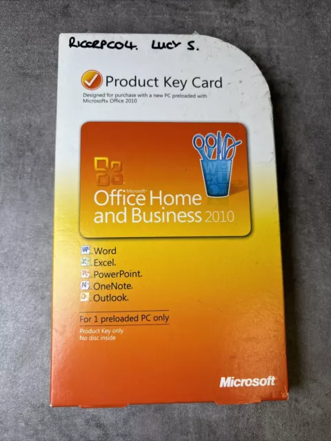 Microsoft Office 2010 Home and Business Product Key Card..USED…