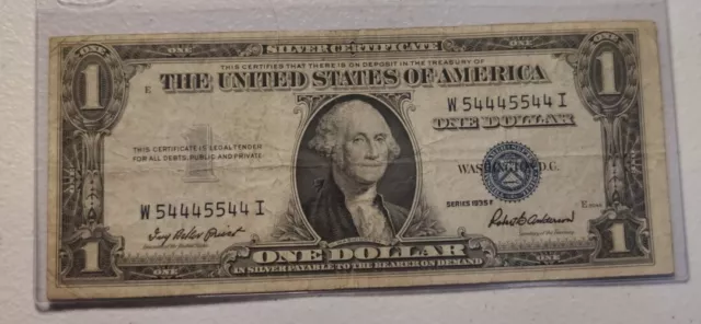 Nice 1935-F One Dollar $1 Silver Certificate great note for collectors 👀@ SN