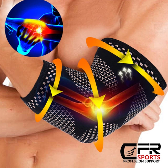 Copper Tennis Elbow Support Brace Golfers Compression Sleeve Tendonitis Pain Gym