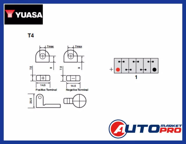 Batteria Yuasa Garden U1 Per Trattorini Tosaerba 30Ah Polo Positivo A Sinistra 2