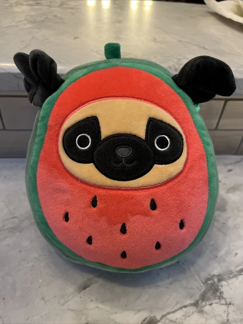 Squishmallows 7.5 - 8" PRINCE in watermelon costume the brown Pug dog