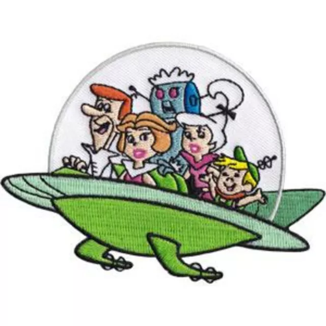 Officially Licensed The Jetsons All Characters In Ship Embroidered Iron On Patch