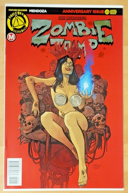 ZOMBIE TRAMP # 25 ANNIVERSARY ISSUE DAN MENDOZA TOPLESS RISQUE VARIANT Christmas