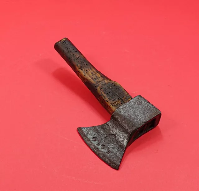 19th c Antique Rare Primitive Wrought Hewing Goosewing Bearded broad Axe Hatchet