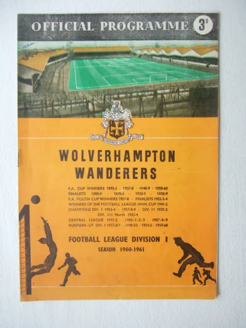 Wolverhampton Wanderers v Leicester City 7.9.1960 football programme Wolves