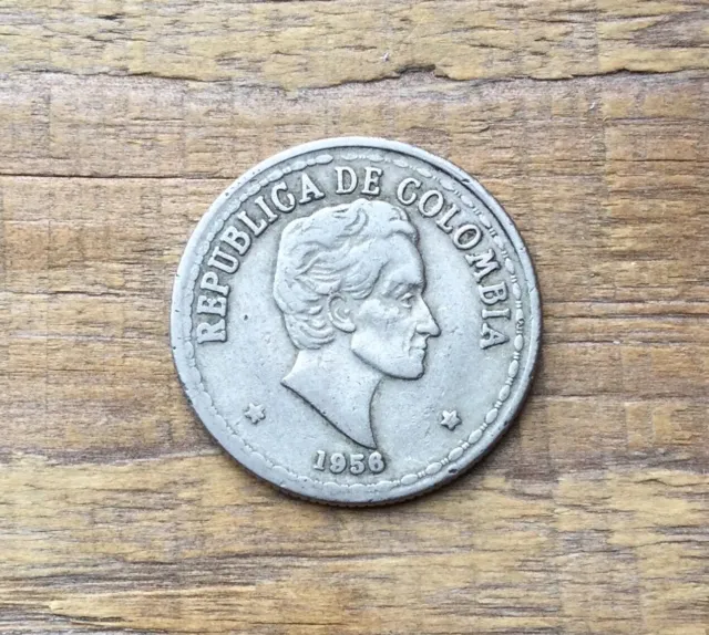 1956 COLOMBIA 20 CENTAVOS World Coin