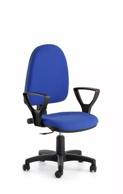 Poltroncina Sedia da Ufficio Operativa Blu Spalliera Alta alzata gas Braccioli