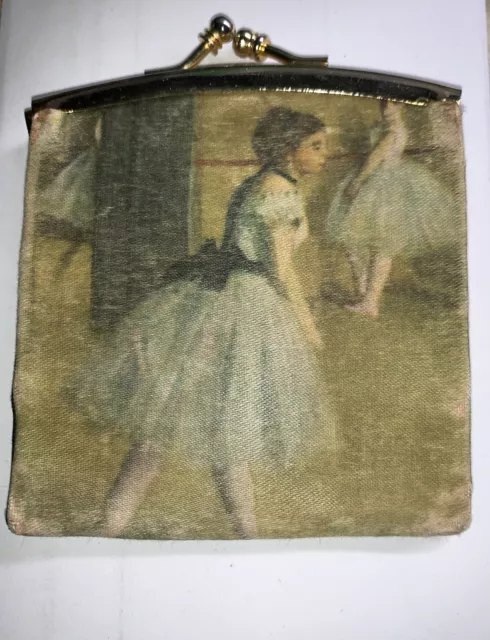 Vintage 1950's Made in Italy Italian silk coin purse with Ballerinas Clutch Bag