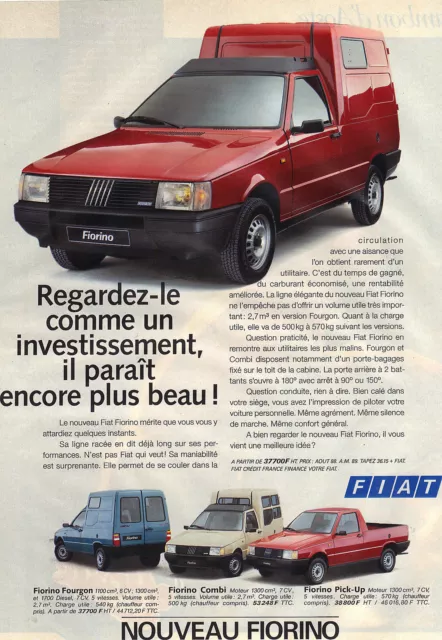 PUBLICITE ADVERTISING   1988    FIAT   le nouveau FIORINO  fourgon