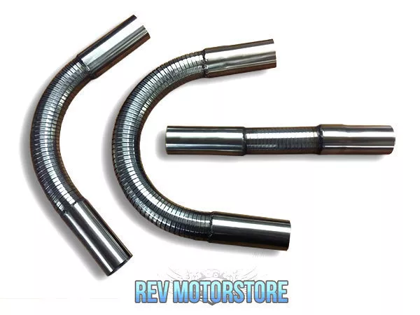 CUSTOM STAINLESS STEEL Exhaust Repair Flexible polylock Tube Pipe WITH COLLARS