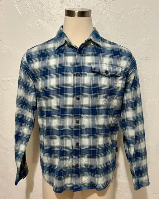 NWT Patagonia Lightweight Fjord Flannel Button-Front Shirt Blue Plaid (size: M)