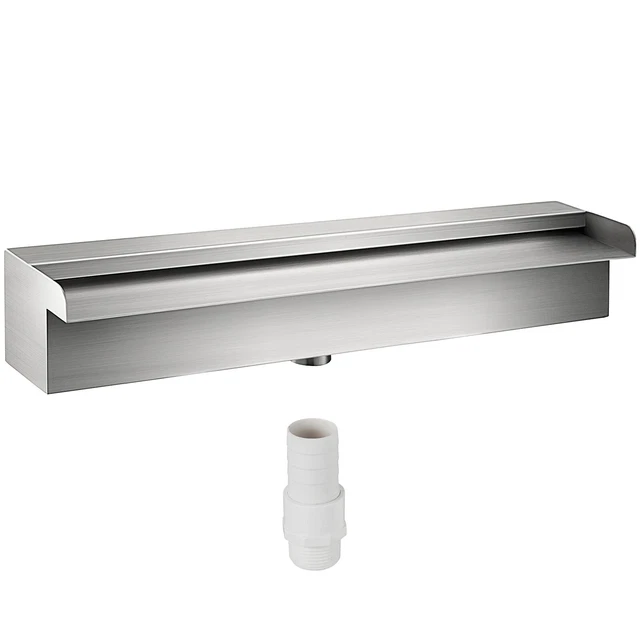 VEVOR 11.8" Durable Waterfall Fountain Pool Stainless Steel Wall Pond Spillway