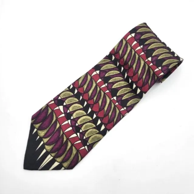 TALIVARI Vintage Men's Silk Tie, Vibrant Colors EUC