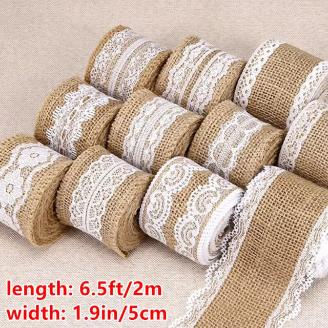 2m/Rolle Spitze Jute Band Gurtband Band Riemen Leinen Borte Vorhang Dekor DIY