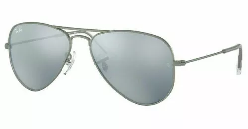 Ray Ban 9506/S 50 Aviator Junior 250/30 Matte Dark Silver Bambino Baby Kids