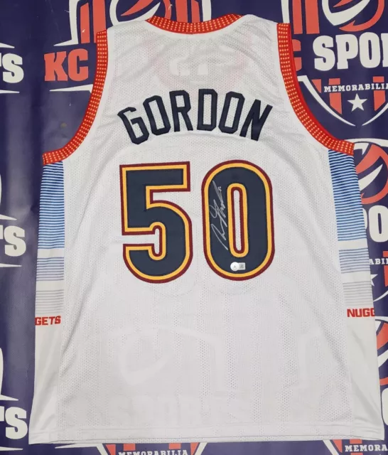 Aaron Gordon signed custom Denver Nuggets white city edition jersey - COA