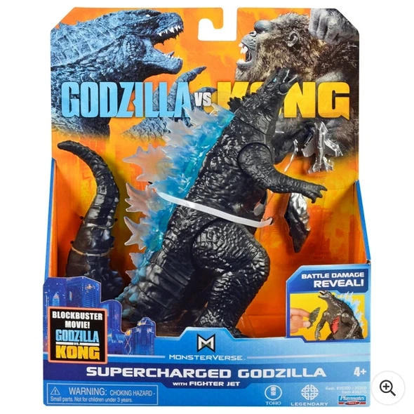 MONSTERVERSE GODZILLA VS Kong Supercharged Godzilla Mit Kampfjet EUR 32 ...