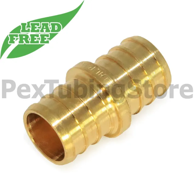 (100) 3/4" PEX Couplings - Brass Crimp Fittings, LEAD-FREE