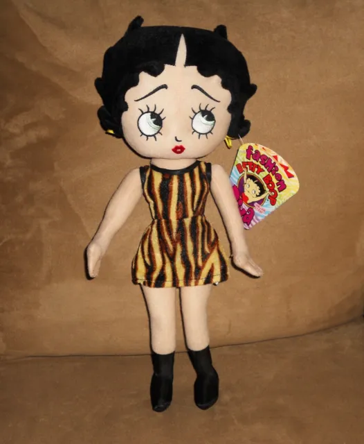 Betty Boop Fashion Diva Animal Print Dress Boots Sugar Loaf Doll Plush 16" Nwt
