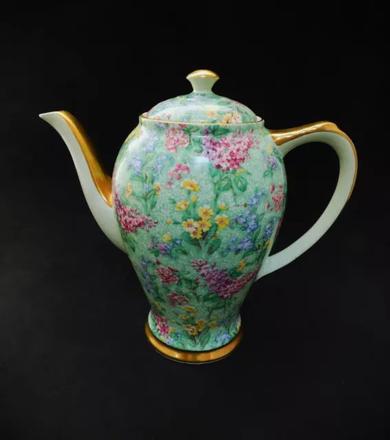 Vintage Empire Lilac Time Chintz English China Coffee Pot England 5198 c1950's