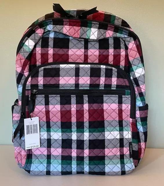 Vera Bradley Campus Backpack RIBBONS PLAID MSRP $125 ~ NWT